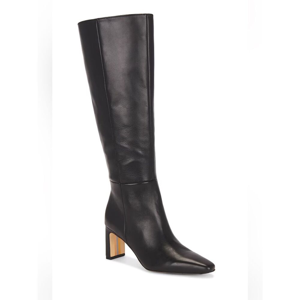 Revolve Sam Edelman Black Leather Sylvia Knee High Heel Boots Women’s 7.5
